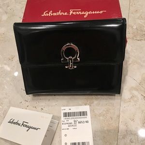 Salvador Ferragamo black clutch